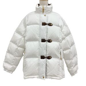 Louis Vuitton Monogram Accent Pillow Puffa Jacket Outerwear Nylon White Brown